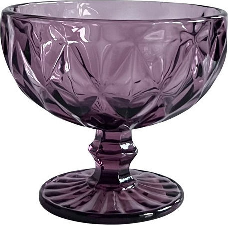 Ice Cream Serving Bowl Round Glass Purple with Diameter 12cm