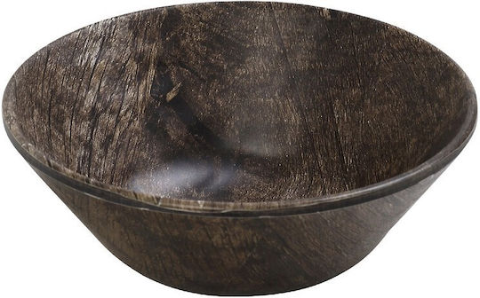 Espiel Pine Serving Bowl Round Wooden Green with Diameter 27cm