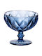 Cryspo Trio Kare Ice Cream Serving Bowl Round Glass Blue with Diameter 12cm