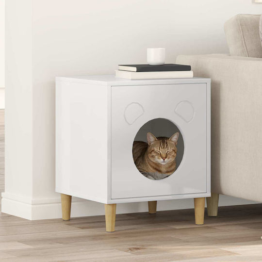 Vidaxl Cat House Glossy White 42.5 x 40 x 52.5 cm