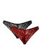 Women's Brazil 2Pack with Lace Black/burgundy