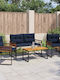 Garten- und Outdoor-Möbelsets 4 Stück Navyblau mit Kissen
