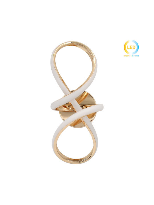 Keskor Modern Leuchte Wand mit Integrierter LED und Warmweißes Licht Gold 13x14x30cm