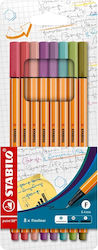 Stabilo Point 88 Pastel Μαρκαδόροι Pastel St88/8-04, 8 Colors Σετ 8τμχ