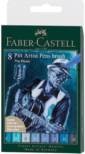Faber-Castell Pitt Artist Pens Перманентни Маркери Тюркоазени 8бр