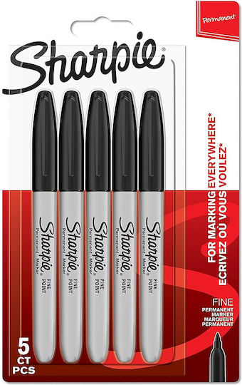 Sharpie Ανεξίτηλοι Μαρκαδόροι Black Σετ 5τμχ