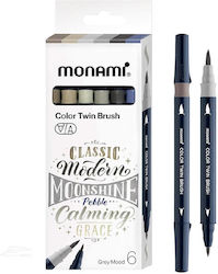 Monami Markers Gray Set 6 Pieces Monami Markers Gray Set 6 Pieces