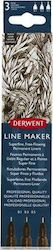 Derwent Marker Gestaltung von Schwarz Set 3 Stück