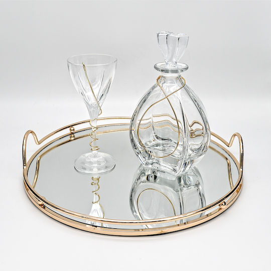 Best Man Set Gilt / Crystal with Mirror Gold 3pcs