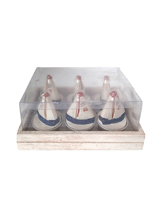 Etoile Decorative Boat Candle 4x6cm 6 Pieces