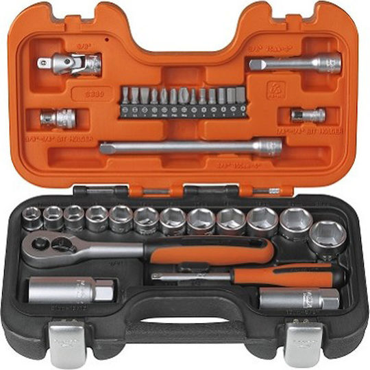 Bahco Ratschen- & Steckschlüssel-Sets 1\4" & 3\8" 33Stück