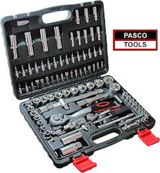 Pasco 001038 Ratchet and Socket Set 1/2" & 1/4" 86 Pieces Pasco 001038 Ratchet and Socket Set 1/2" & 1/4" 86 Pieces