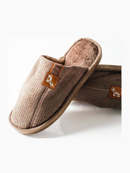 The Shoemart Χειμερινές Ανδρικές Παντόφλες Καφέ