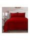 Beauty Home Bed Sheet Set With 1 Pillowcase Super-Double With Rubber Hugger 165x200+37cm Red (4 Pieces)