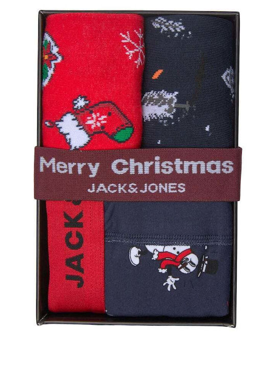 Jack&jones Σετ Δωρου Μποξερακι 2 Σετ Καλτσες Μπλε Κοκκινο 12221970.navy Blazer