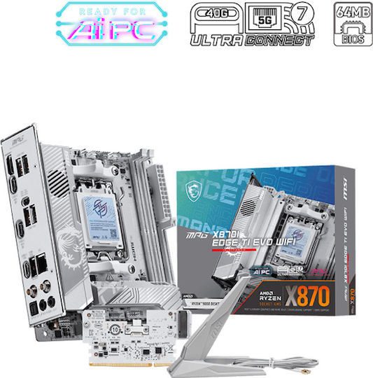 MSI MPG X870I EDGE TI EVO WIFI Motherboard Mini ITX with AMD AM5 Socket