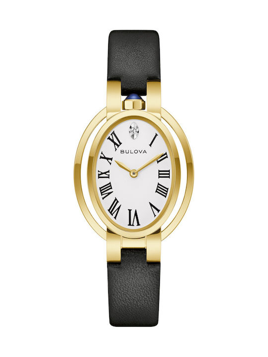 Bulova Women's Watch 28.8mm Battery with Black Leather Strap