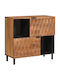 Bufet din Lemn Masiv & Metal Acacia Brown Finish 80x33.5x75cm