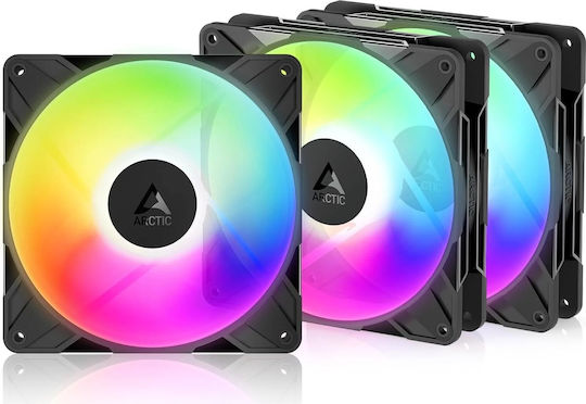 Arctic P14 Pro Reverse Blade Case Fan 140mm 2500rpm 110cfm with ARGB Lighting and 3-Pin / 4-Pin PWM Connection 3pcs