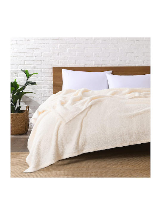 Viosarp Sherpa Blanket Super Double 220x200cm Beige