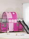 Pat Pentru Copii Loft Bed Semi Dublu Negru Pentru Saltea 107x201cm
