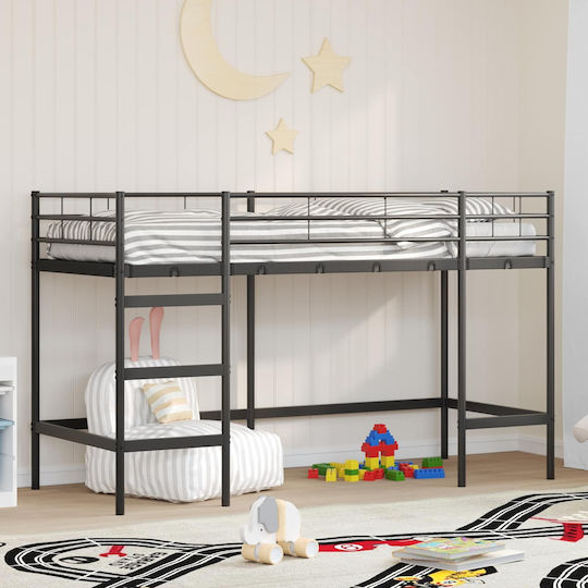 Kinderbett Einzel Schwarz Für Matratze 100x190cm