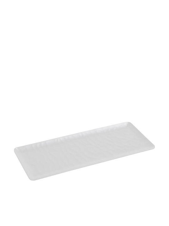 Espiel Wavy Matte Servierplatte Rechteckig Kunststoff Weiß 40x16cm 1Stück