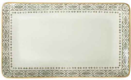 Oriana Ferelli Serving Platter Rectangular made of Porcelain Vintage Beige 27x16cm