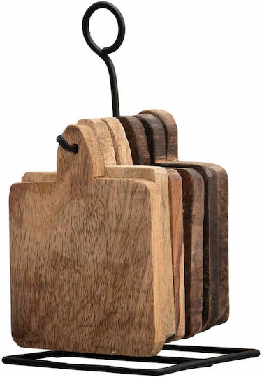 JK Home Decoration Сувенир Дърво Със стойка Кафяв 10x10см 6бр