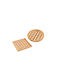 Excellent Houseware Round Coaster Wooden Brown 20cm 4pcs