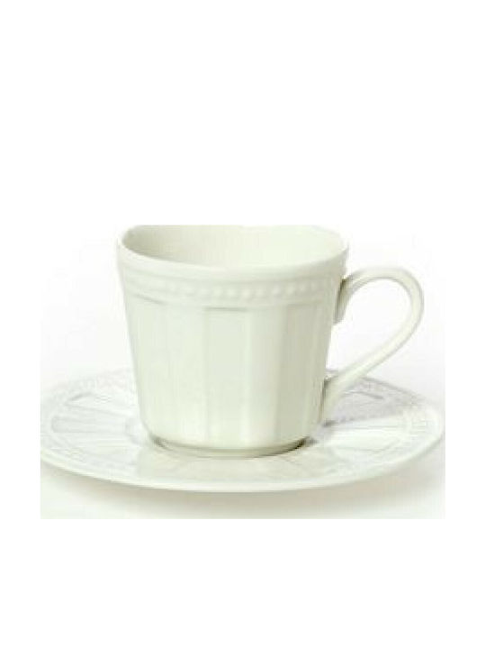Cryspo Trio Σετ Φλιτζάνια Tσαγιού από Πορσελάνη Ivory Cream 230ml 6τμχ