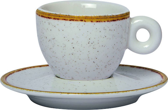 GTSA Σετ Φλιτζάνια Espresso από Πορσελάνη Ivory 70ml 6τμχ