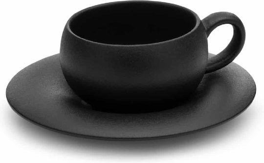 Yuk Set Căni Cappuccino Din porțelan Negre 6buc