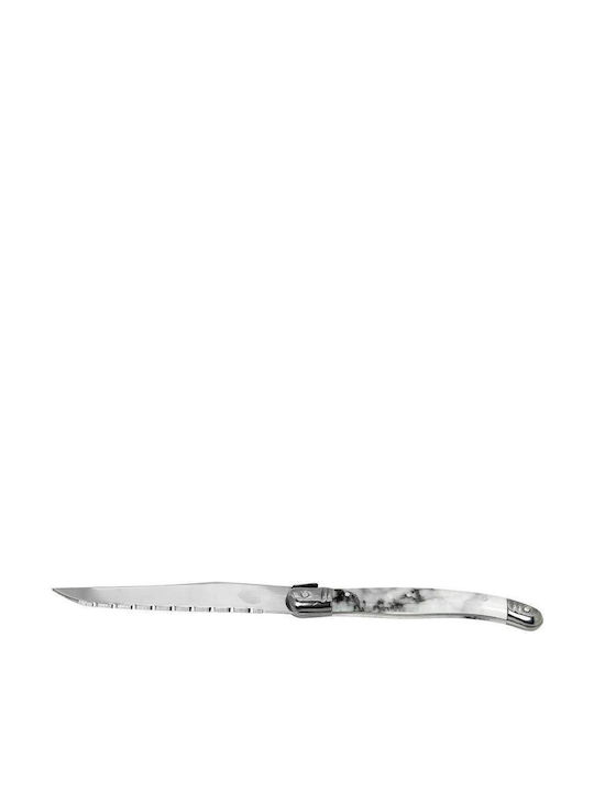 Espiel with White Handle Knives Steak from Stainless Steel 23cm 6pcs