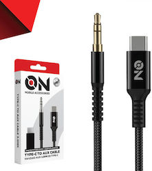 Καλώδιο Ήχου Aux 3.5mm Type-c Μαύρο 1m On Mobile Accessories 1 Τεμάχιο