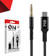 Cablou Audio Aux 3,5mm Type-C Negru 1m On Mobile Accessories 1 Bucată