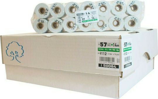 Typotrust Θερμική Χαρτοταινία Ταμειακής Π57xΔ40mm με Μήκος 14m 48gr/m² 112τμχ