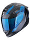 Scorpion Exo 1400 Evo II Air Platted Black / Blue Motorcycle Helmet Full Face ECE 22.06 with Sun Visor