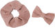 Χειροποίητο Σετ Scrunchie + Bow Lurex Pink