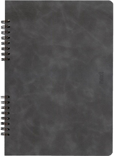 Next Spiral Notebook Ruled A4 105 Sheets 3 Subjects Gray 1pcs