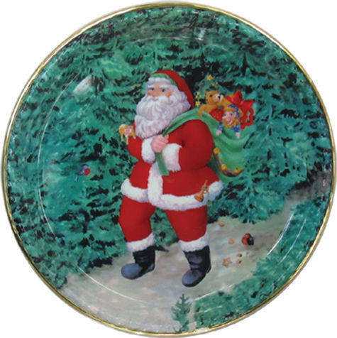 AGC Christmas Platter Plastic Green