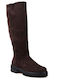 Suede Riding Boots Brown