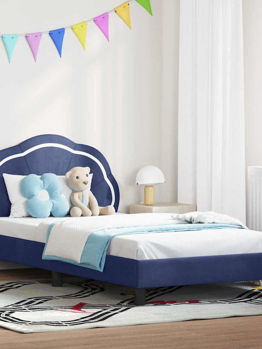 Pat Pentru Copii Single Albastru Pentru Saltea 93.5x208cm