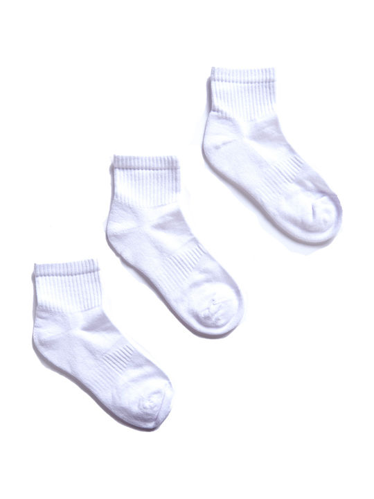 Șosete Unisex Sportive Scurte Pachet Economic 3 Perechi Albe