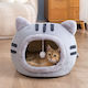 Cat House Nest Toy M50xW50xH36cm Velvet + Plush Anti-Slip Bottom Gray