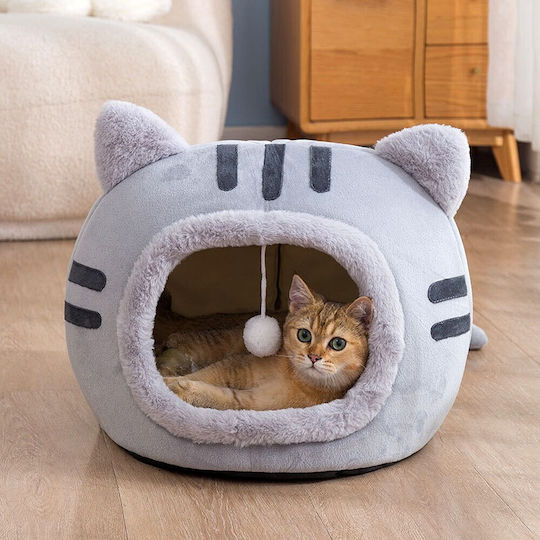 Cat House Nest Toy M50xW50xH36cm Velvet + Plush Anti-Slip Bottom Gray