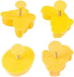 JUP Kuchenringe Set 11143-87 8865-20 4 Stück Osterhase Küken Ei Schmetterling Gelb