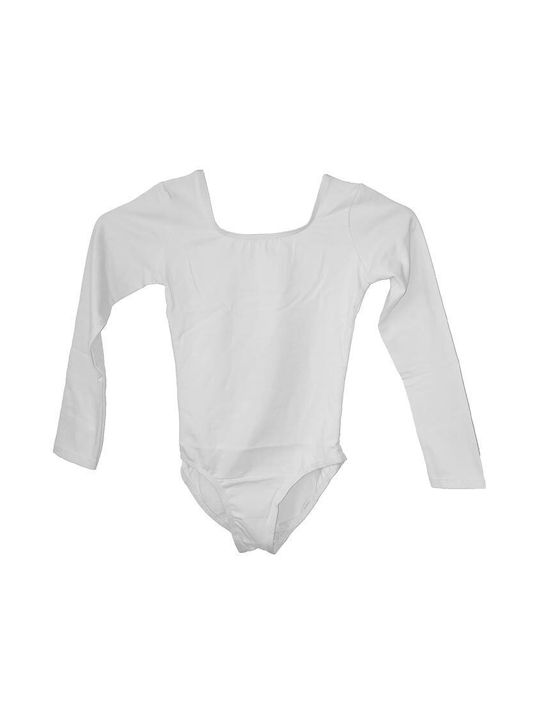 Kids Long Sleeve Bodysuit Go Dance White