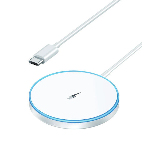 Hyperloq Ασύρματος Φορτιστής (Qi Pad) 15W Λευκός (NeoCharger)