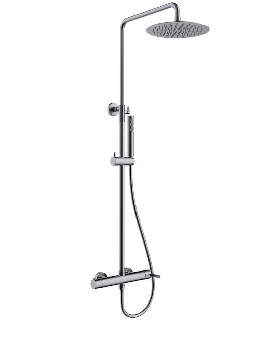 Orabella Shower Column with Mixer Silver